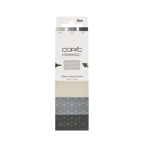 Copic Classic DESIGNER COLLECTION Set Deep volume tints, Marker Set mit 3 Sand- und Grautönen, Twin Marker mit einer breiten und einer feinen Spitze Copic Classic DESIGNER COLLECTION Set Deep volume tints, Marker Set mit 3 Sand- und Grautönen, Twin Marker mit einer breiten und einer feinen Spitze von Copic