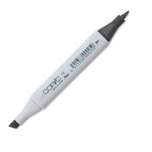 COPIC Classic Marker Typ T - 2, toner gray No. 2, professioneller Layoutmarker, mit einer breiten und einer feinen Spitze von Copic