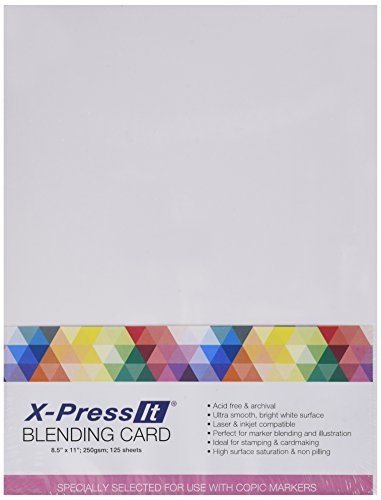 Copic Marker X-Press Blending Card 21,6 x 27,9 cm, 125 Stück pro Packung, weiß, andere, mehrfarbig von Copic