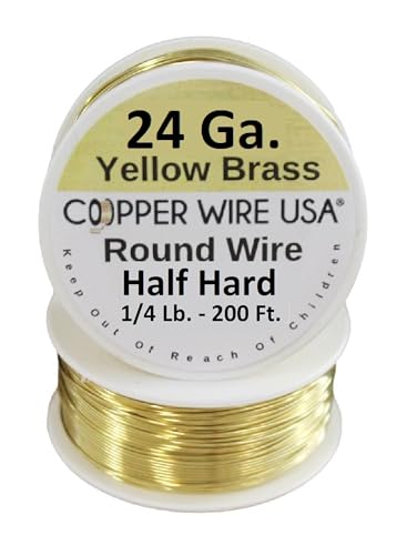 26 Ga gelber Messingdraht, 1/1,8 kg. - 70 m Spule (halbhart), hergestellt in den USA von Copper wire USA