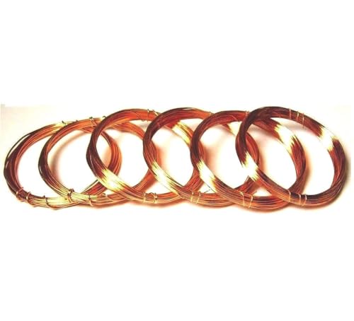 Kupfer-Runddraht, 6 Größen, 18, 20, 22, 24, 26, 28 Ga / 3 m, hergestellt in den USA von Copper wire USA