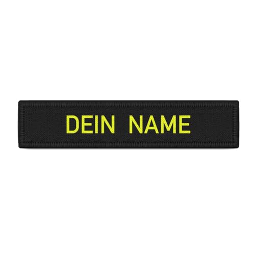 Namenspatch 12,5x2,5cm Namen Schwarz Neon Gelb Yellow Signal Farbe Arbeit #45461 von Copytec