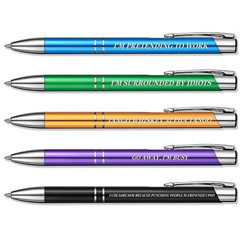 Corghd 5 lustige Kugelschreiber-Set "Swear Word Daily Pen Dirty Cuss Word Pens Easy to Hold Easy Carry Metal for Every Day of The Week", lustiges Bürogeschenk von Corghd