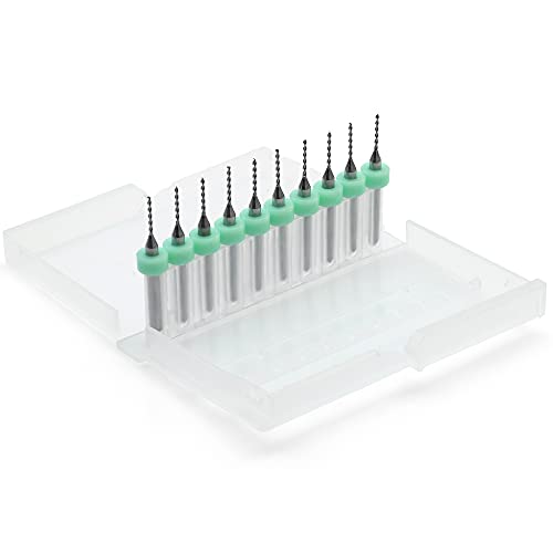 Corintian HSS Micro PCB Bohrer Set – 10 Stück Ø 0.1-1.0 mm, Präzisionsbohrer für PCB, Platinen, Kunststoff, 3D-Filament, Modellbau & Elektronik von Corintian