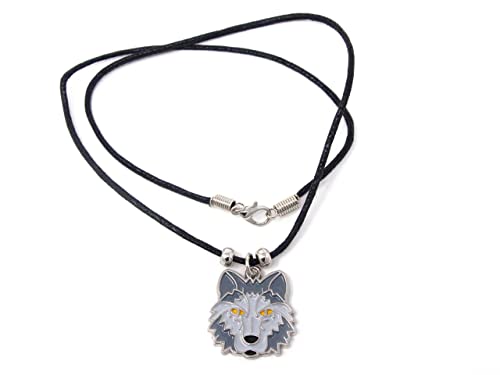 Cornelissen Kette Wolfskopf Modeschmuck Anhänger emailliert Tier Tiere Wölfe Wolf von Cornelissen