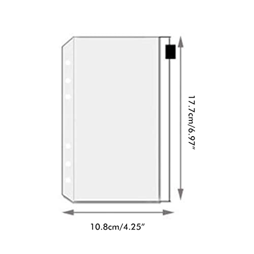 A6 BINDER Taschen Transparent PVC Wasserdicht 6-Loch-Reißverschluss-Organisator für School (A6 Reißverschlussbeutel) von Cornesty