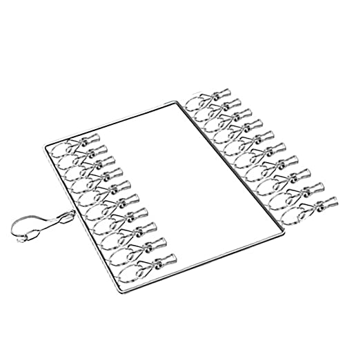 Edelstahl-Socken-Trockenständer, Kleiderbügel-Trockner für Handtücher, Unterwäsche, Hüte, Handschuhe (2-lagiger 20-Clip) von Cornesty