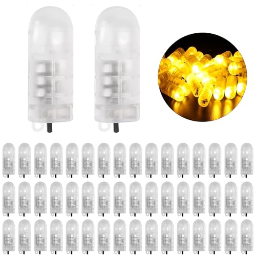 50 Stück LED Ballons Lichter, Ballonlichter Mini LED Licht Geburtstagsdeko Ballon Lichter Warmweiß Led Ballonlichter mit Schalter für Hochzeit Weihnachten Halloween Karneval Bar Klub Party Dekoration von Corpower