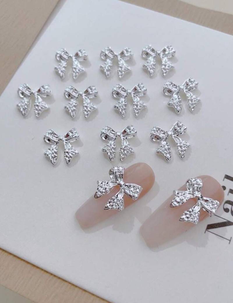 Bow Schleifen Silber Nail Charms von Cosi17