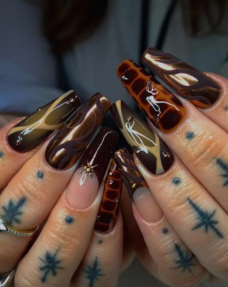 Brown Chrome, Press On Nails, Nägel Zum Aufkleben von Cosi17