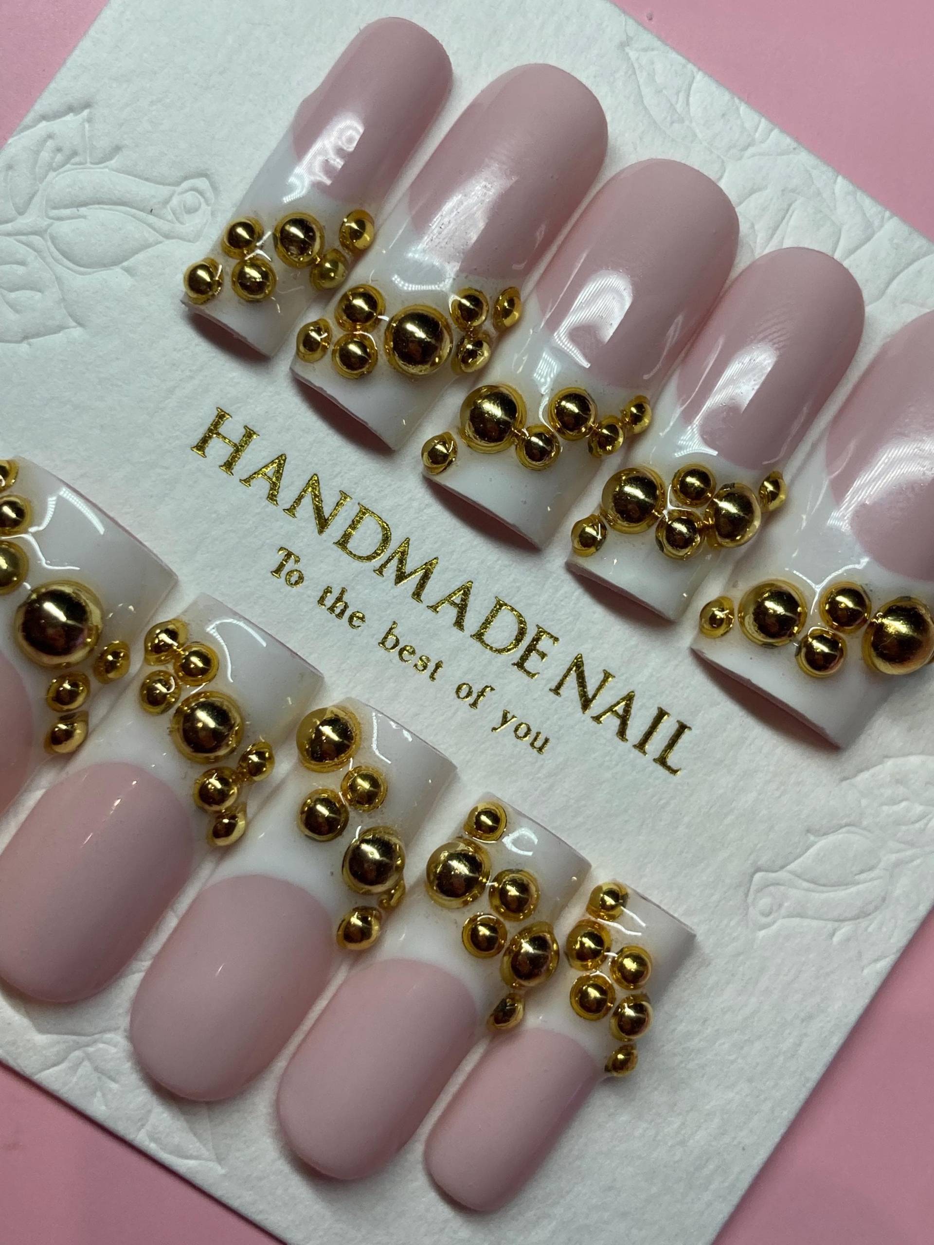 Gold Pearls, Press On Nails, Nägel Zum Aufkleben von Cosi17