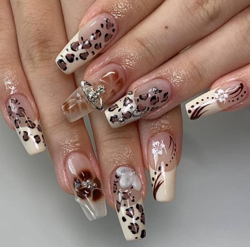 Leo Print , Press On Nails, Nägel Zum Aufkleben von Cosi17