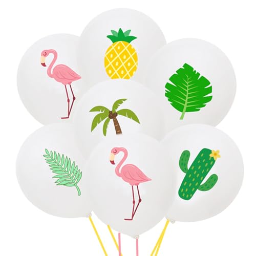 18 Stück Hawaii Party Deko Ballons 12 Zoll Latex Ballons Tropische Party Luftballons Flamingo Ananas Kaktus Luftballons Hawaii Dekoration Set für Aloha Party Dekoration von Cosiesnest