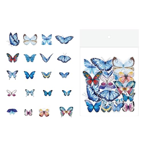 40 Stück Schmetterling Aufkleber Abziehbilder Bunte Transparente Scrapbook Sticker Schmetterling Wasserdicht Aufkleber Crafts Schmetterling Aufkleber für Tasse Notebook Karte von Cosiesnest