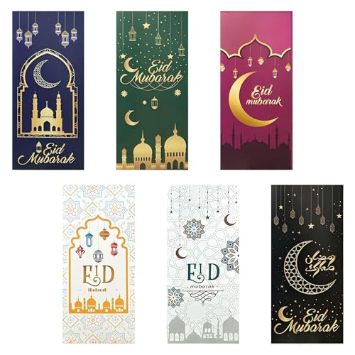 Cosiesnest 12 Stück Eid Mubarak Geld Umschläge - Eid Geld Umschläge in 6 Stil, Eid Mubarak Geld Geschenk Brieftasche Kartenhalter Eid Geld Umschläge für Kinder und Ältere Eid Party Favors (B) von Cosiesnest