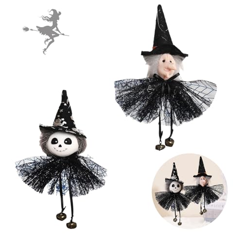 Cosiesnest 2 Stück Halloween Hängende Hexen Dekoration Halloween Hexe Puppe Horror Hexe Figur Halloween Hexe Ornamente Halloween-Hexenfigur für Party Dekoration von Cosiesnest