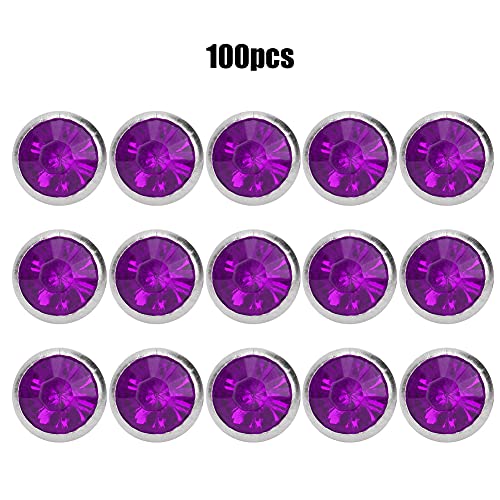 100 Stück Rhinest-Niete, 8 Mm Kristall-Diamant-Niete, DIY-Ohrstecker, Kleidungszubehör, B, Acryl-Diamant, 8 Mm, Dekorative Dekorative Acrylperle, 8 Mm Silberrand, Kristall (8mm von Cosiki