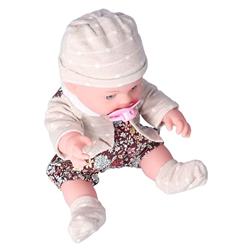 Cosiki Echte Babypuppen, die Echt Aussehen, Echte Babypuppen mit Floralen Details, Passender Mütze, Waschbares 12-Zoll-Spielzeug mit Weichem Körper, Schwarze Babypuppen für Ihr Kind (#1) von Cosiki