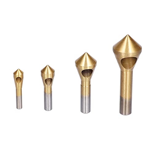 Countersink -Bohrer Bit für Metall, Schamfer Bit -Hochgeschwindigkeits -Stahl -Stahl -Kabinen -Werkzeug 4pcs Taper Hole Cutter Countersink Debring Drill Bit Center Drill Bit Set für Holz, Metall, PVC von Cosiki