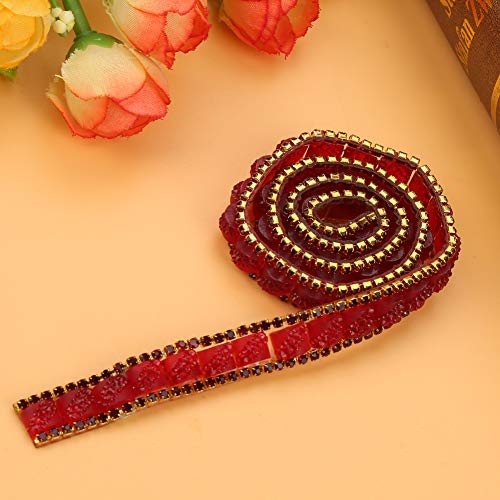 Strassband, Netz, Strassband, Netzwickelrolle, 1 Yard, Strass-Klebeband, Netzwickelrolle, DIY-Dekor, 1 Cm Breite (Rot) von Cosiki