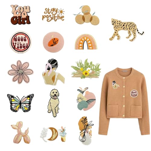 Cosmeria 16 Bunte Bügelbilder-Set Mit Boho Designs, Vielseitige Hochwertige Applikationen Für Kleidung, Taschen, Kissen Und Mehr, Kreative Personalisierung Cosmeria 16 Bunte Bügelbilder-Set Mit Boho Designs, Vielseitige Hochwertige Applikationen Für Kleidung, Taschen, Kissen Und Mehr, Kreative Personalisierung von Cosmeria