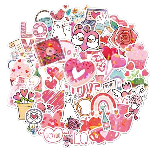 Cosmeria Valentinstag Sticker Set Mit 100 Süßen Liebe Aufklebern, Niedliche Vinyl Sticker Für Valentinstag Bastelideen Und Geschenkdekorationen von Cosmeria