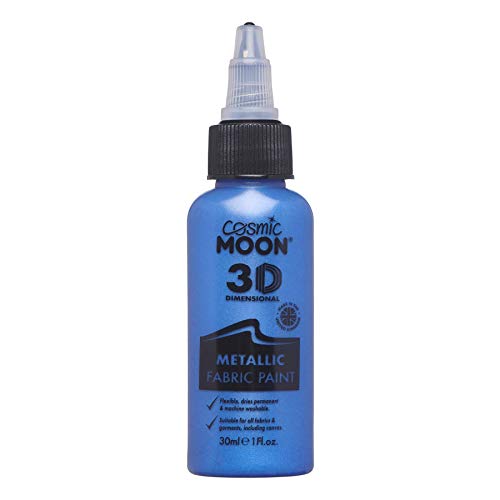 Cosmic Moon - Hochwertige Stofffarbe für einen schimmernden Metallic-Look - 30ml - Blau von Cosmic Moon