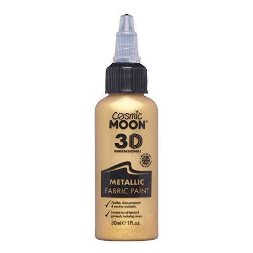 Cosmic Moon - Hochwertige Stofffarbe für einen schimmernden Metallic-Look - 30ml - Gold von Cosmic Moon