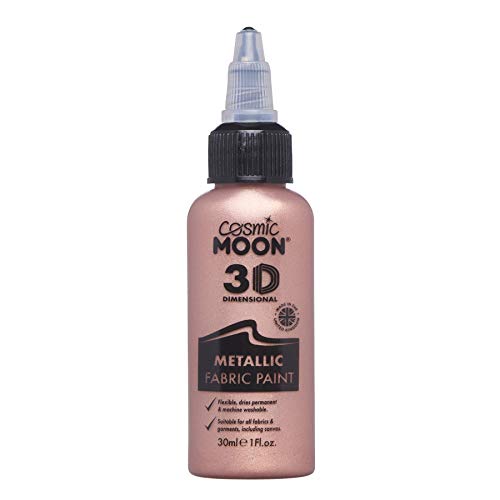 Cosmic Moon - Hochwertige Stofffarbe für einen schimmernden Metallic-Look - 30ml - Roségold von Cosmic Moon