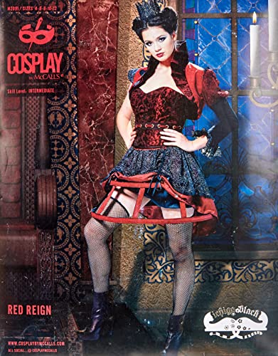 Cosplay von McCall 's rot Reign Bolero Jacke/Korsett/Rock und Reifen, Mehrfarbig, Größen 4–12 von McCall's