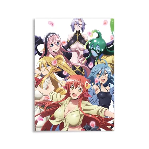 CosplayStudio Hochwertiges Monster Mädchen Wandbild | Mädchen Gruppenbild auf Hartschaumplatte | Monsuta Musume Poster | 30x42cm von CosplayStudio