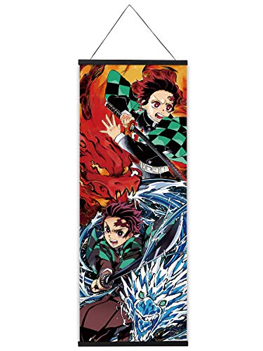 CosplayStudio Kimetsu no Yaiba Rollbild aus Stoff | Kakemono 105x40cm | Demon Slayer Wandbild | Motiv: Tanjiro Kamado B von CosplayStudio