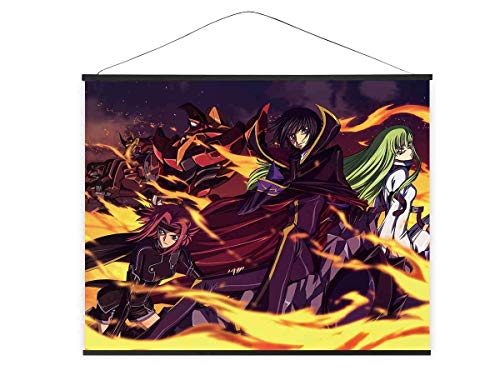 CosplayStudio XXL Code Geass Rollbild aus Stoff | Kakemono 100x81cm | Großes Anime Wandbild | Motiv: Schwarze Ritter von CosplayStudio