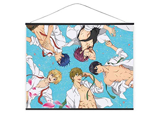 CosplayStudio XXL Free! Rollbild aus Stoff | Kakemono 100x81cm | Großes Anime Wandbild | Motiv: Iwatobi Swim Club von CosplayStudio