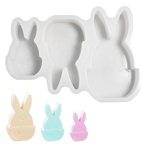 Silikonformen Ostern,3 Stück Osterhase Silikonform Kaninchen Gießform Ostern Hase Gießformen Silikon Gießform Ostern Hase Silikonform Hase Ostern für DIY Osterhase Deko Ostergeschenke von Cosswe