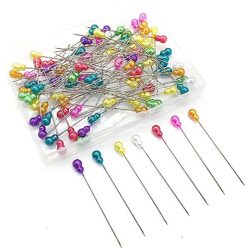 Stecknadeln mit Kopf,Bunte Kürbisform Dekorative Gerade Stecknadeln mit Kunststoffkopf,Mehrfarbig Fstecknadeln für Basteln Nähen Säumen Craft,Jewelry Komponenten Dekoration(200PCS) von Cosswe