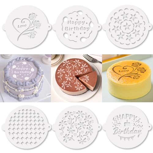 Tortenschablone, 6-teilige wiederverwendbare 8-Zoll Kuchendekoschablonen Torten Schablonen Rund kuchen schablonen zum Backen DIY Craft Decor von Cosysparks