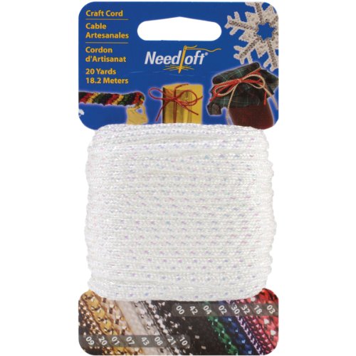 needloft Neuheit Craft Kordel, 20-Yard, weiß irisierend von Cottage Mills