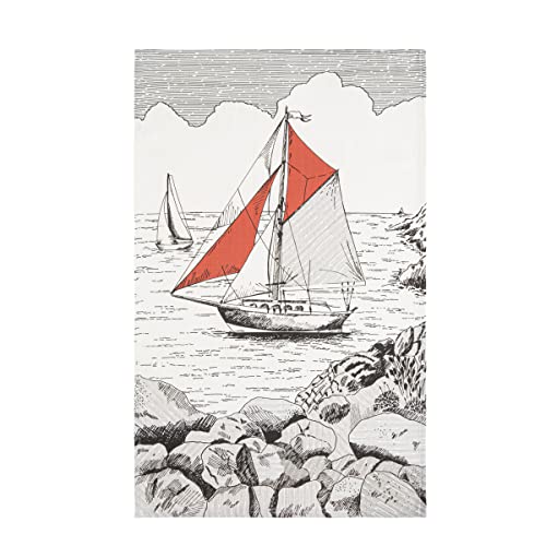 Coucke Segelboot Geschirrtuch, Baumwolle, 50x75cm von Coucke