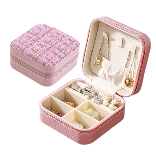 Counius Schmuckkästchen,Schmuckaufbewahrung Organizer Tragbarer Reise Schmuck Box Schmuckschatulle Reise Klein Pu Leder Schmuckaufbewahrung Schmuckkoffer Mini Schmuckbox,Tragbarer Reise Schmuckbox von Counius