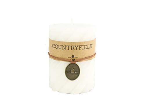 Countryfield Kerze Effen Rond Tonnie L weiß Indoor Dekoration Minimalistisch Metall Bowl Paraffinwachs Unisex Pillar Candle Alle von Countryfield