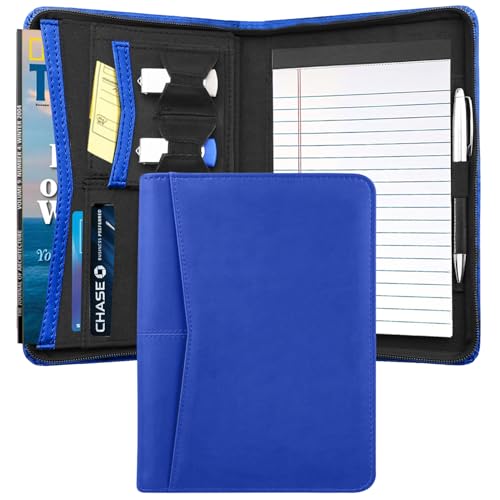 Coupount Junior Padfolio/Lebenslauf-Portfolio-Ordner mit nachfüllbarem liniertem Notizblock, A5 Padfolio-Ordner, Business-Portfolio, Multifunktionshülle, A5-Schreibblock inklusive, Königsblau von Coupount