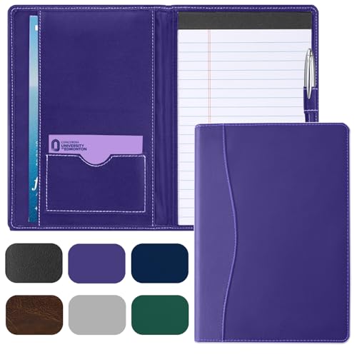 Coupount Mini-Padfolio/Junior-Portfolio-Mappe, Business-A5-Ordner, Organizer, Notizblock für Männer und Frauen, 12,7 x 20,3 cm, Schreibblock enthalten, Lila von Coupount