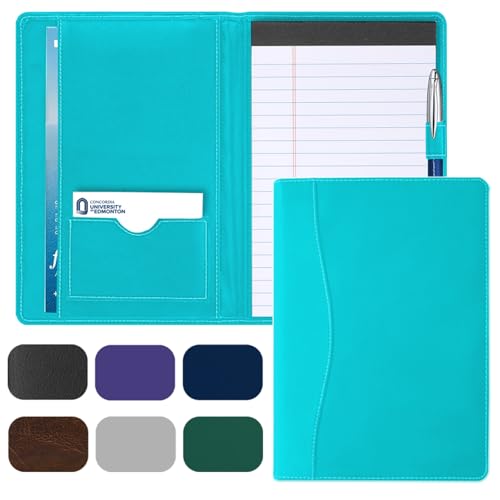 Coupount Mini-Padfolio/Junior-Portfolio-Mappe, Business-A5-Ordner, Organizer, Notizblock für Männer und Frauen, 12,7 x 20,3 cm, Schreibblock im Lieferumfang enthalten, Columbia-Blau von Coupount