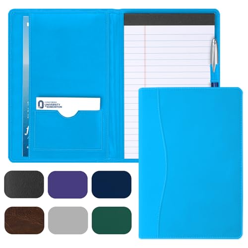 Coupount Mini-Padfolio/Junior-Portfolio-Mappe, Business-A5-Ordner, Organizer, Notizblock für Männer und Frauen, 12,7 x 20,3 cm, Schreibblock im Lieferumfang enthalten, elektrisches Blau von Coupount