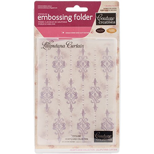 Couture Creations Prägeschablone Lilliputana Curtain Herzen Ease, Synthetisches Material, durchsichtig, 21.1 x 11.9 x 0.7 cm von Couture Creations