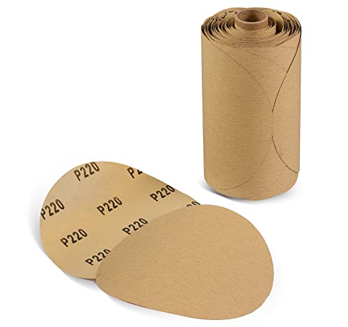 CowboyBOB 100 Stück 15,2 cm PSA-Schleifscheiben, Körnung 220, selbstklebendes Schleifpapier zum Entgraten und Verblenden, Schleifscheiben, Rollenanwendung in Industrie und Holzbearbeitung von CowboyBOB