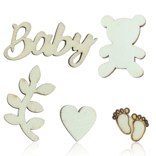 Babyparty Deko Konfetti Holz Streudeko, Baby Shower Deko Junge Mädchen, Streudeko Konfetti Holz, Holz Kommunion,Babyparty Tischdeko,Babyshower Deko von Cozevdnt