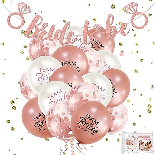 Bride To Be Deko Set, Bride To Be Luftballons Jga Luftballons, Braut To Be Girlande Papier Banner, Deko Junggesellinnenabschied Frauen, Für Bachelorette Party Frauen Bridal Shower von Cozevdnt