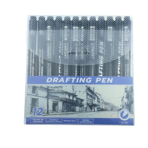 Cozevdnt Kalligraphie Schwarz Handlettering Fineliner Stifte, 12 Stück Fineliner Set Schwarz, Wasserfest Tuschestifte zum Skizzieren, Permanent Pigment Liner zum Künstler Illustration von Cozevdnt